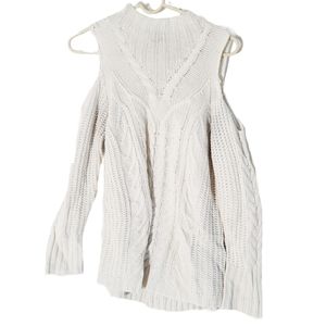 White Cold Shoulder Sweater